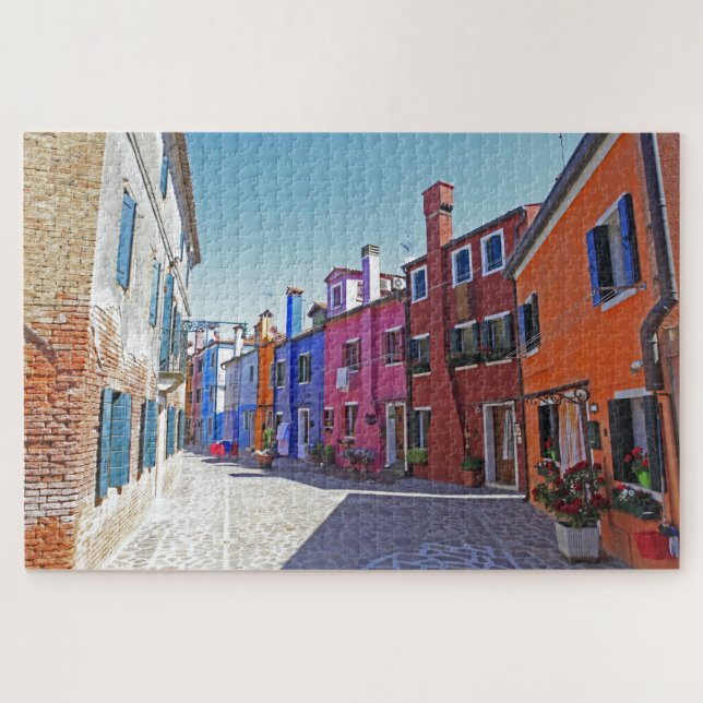 Burano, Italy - Colorful Homes Jigsaw Puzzle (Horizontal)