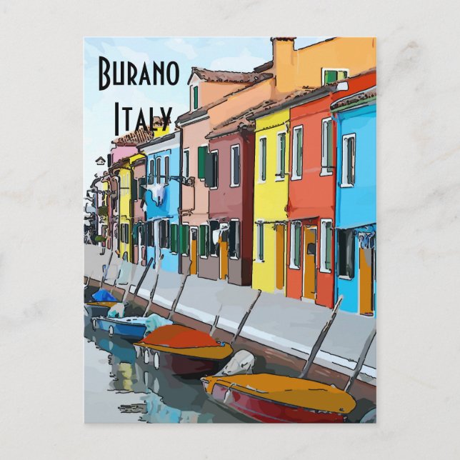 Burano, Italy ,edit text Postcard (Front)