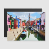 Burano, Italy Italian Colorful Houses & Boat Canal (Front/Back)