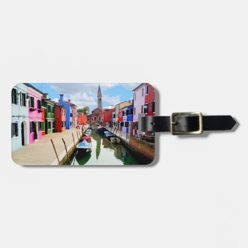 Burano Italy Italian Colorful Houses  Boat Canal Luggage Tag