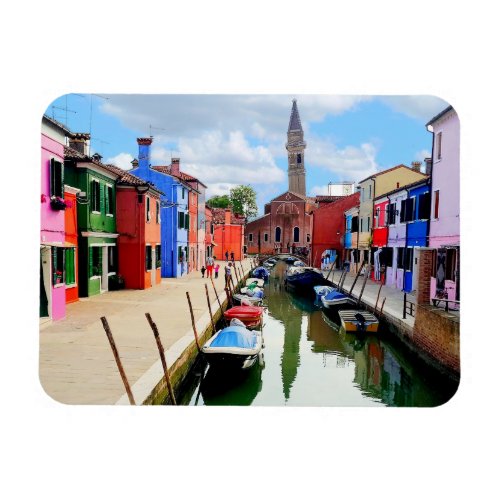 Burano Italy Italian Colorful Houses  Boat Canal Magnet