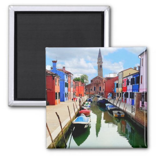 Burano Italy Italian Colorful Houses  Boat Canal Magnet