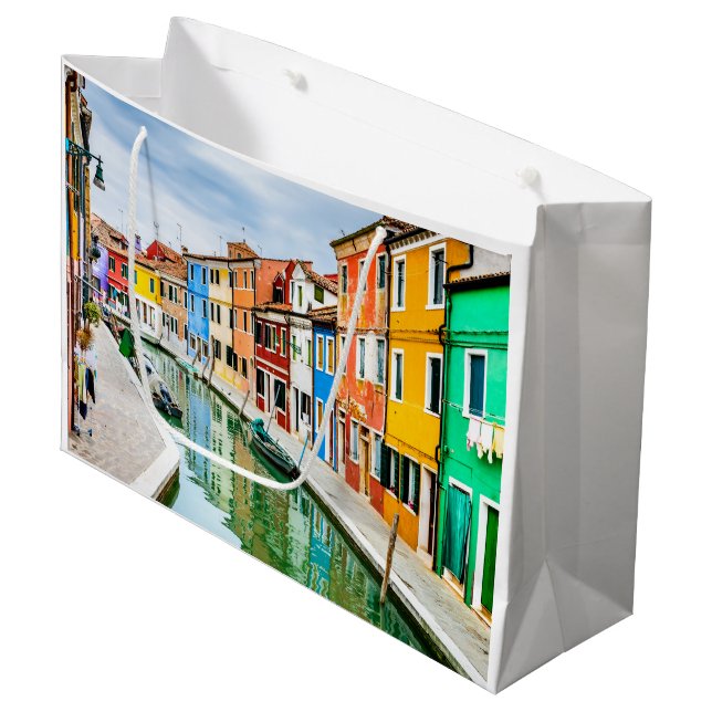 Burano, Italy Large Gift Bag (Front Angled)