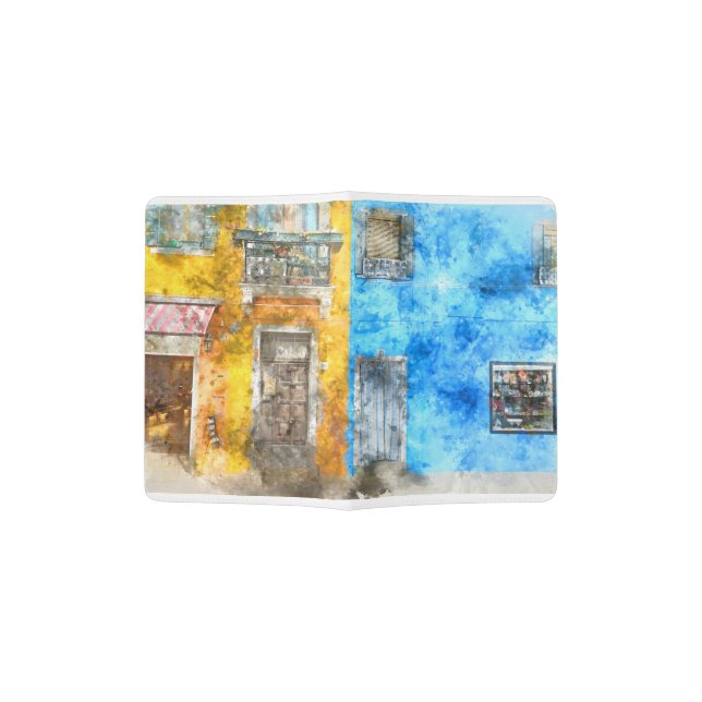 Burano Italy near Venice Italy Passport Holder (Opened)