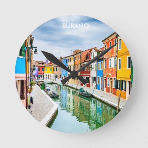 Burano Italy Round Clock