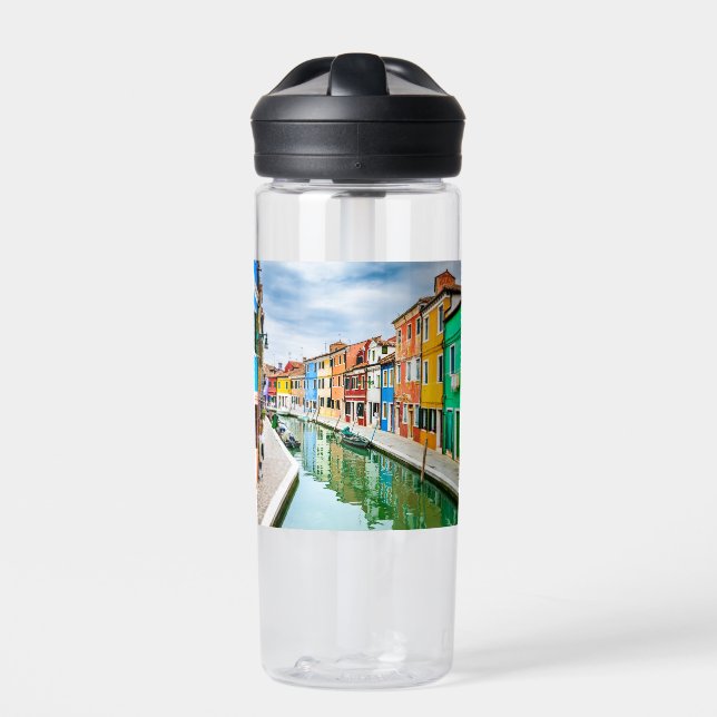 Burano, Italy Water Bottle (Front)