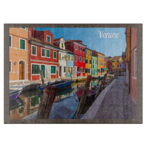 Burano Street Scene Venice Italy Cutting Board