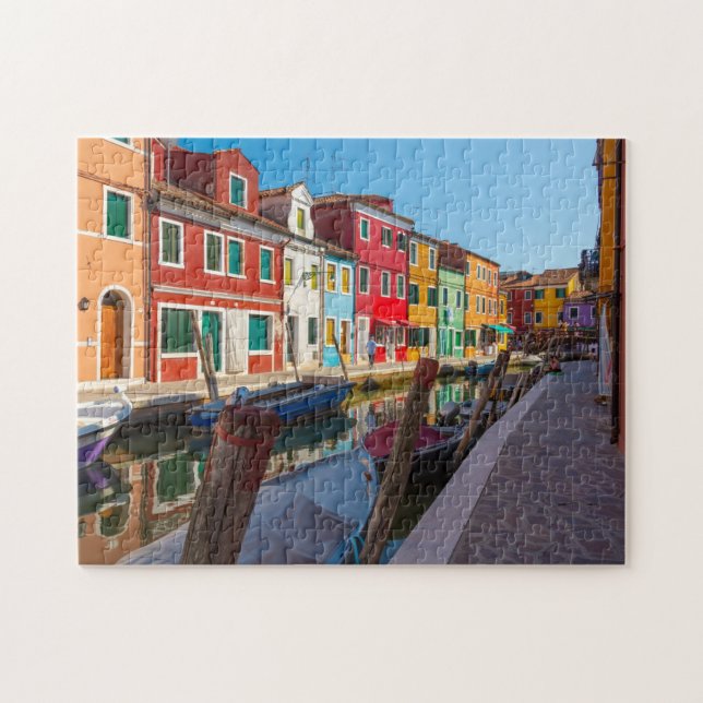 Burano Street Scene Venice Italy Jigsaw Puzzle (Horizontal)