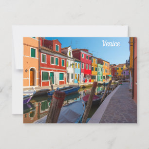 Burano Street Scene Venice Italy Postcard
