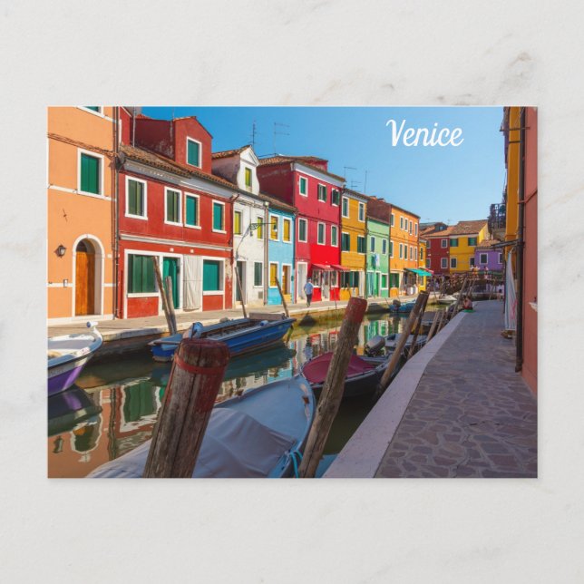 Burano Street Scene Venice Italy Postcard (Front)
