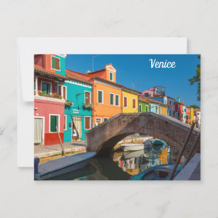 Burano Street Scene Venice Italy Postcard