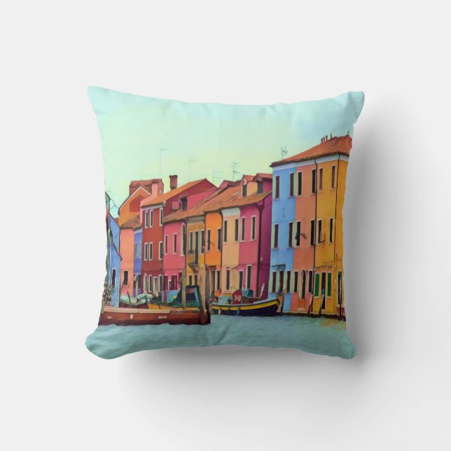 BURANO - Venetian Lagoon Venice - Burano Throw Pillow (Front)