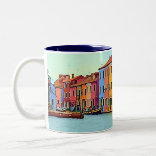 BURANO - Venetian Lagoon Venice - Burano Two-Tone Coffee Mug (Left)