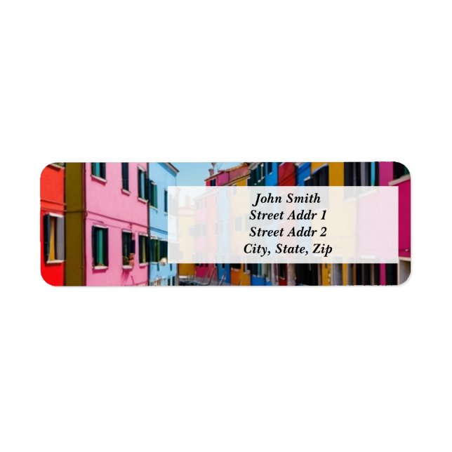 Burano Venice Colorful houses Label (Front)