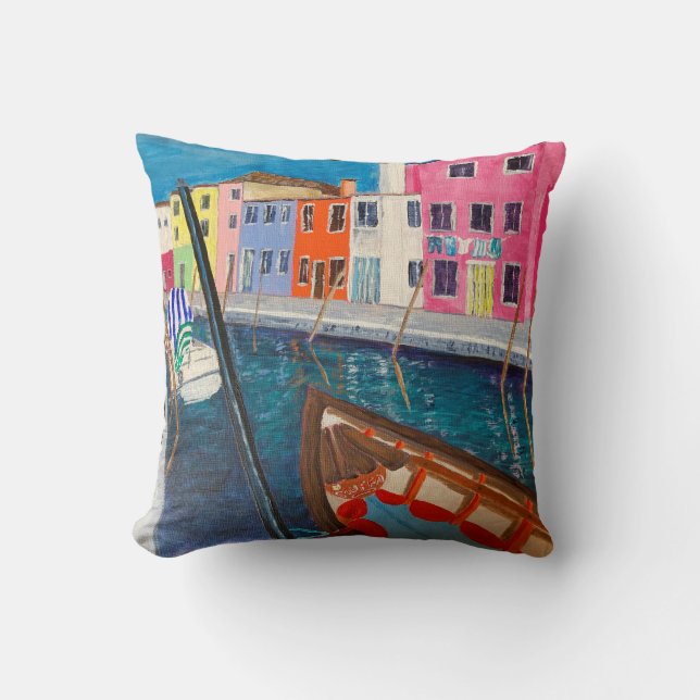Burano Venice Italy    Throw Pillow (Front)