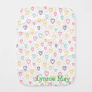 Burb Cloth Baby Cute Colorful Hearts