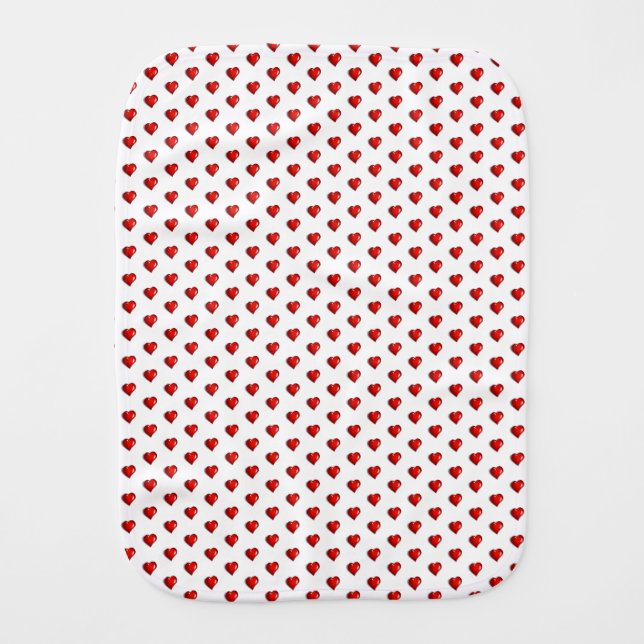 Burb Cloth Baby Cute Red Love Hearts  (Front)
