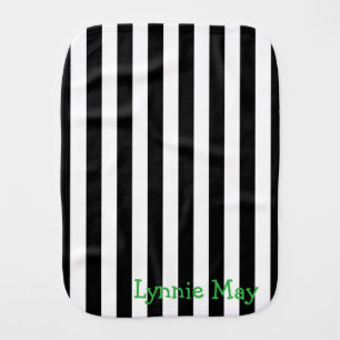 Burb Cloth Baby Stripe Black & White 