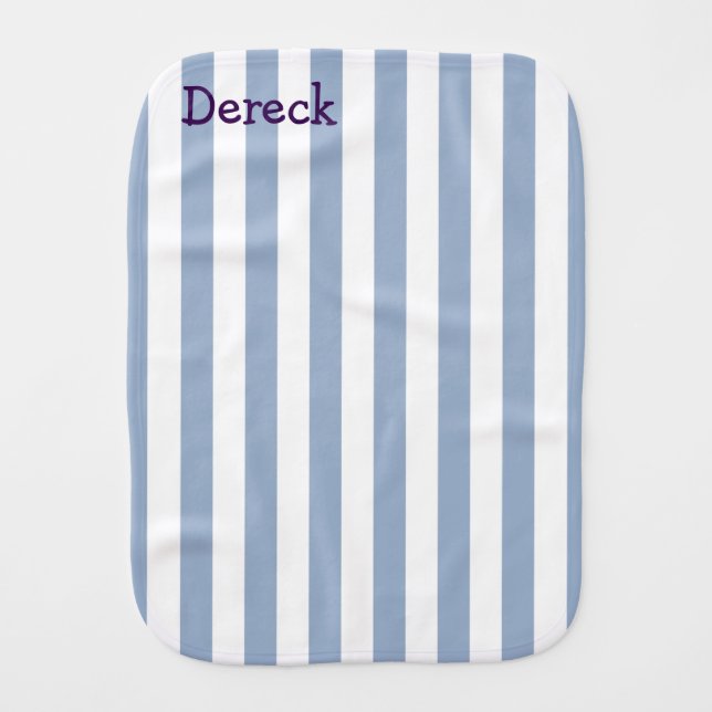 Burb Cloth Baby Stripe Blue & White  (Front)
