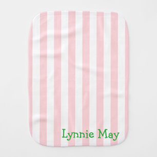 Burb Cloth Baby Stripe Pink & White