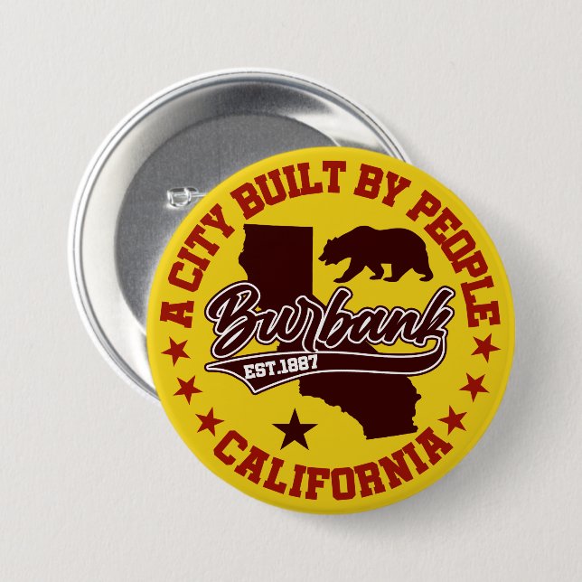 Burbank,California Button (Front & Back)