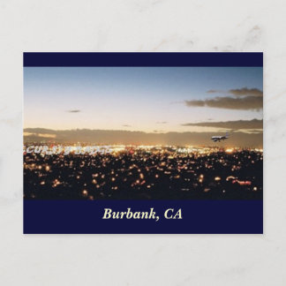 Burbank Nightscape, Burbank, CA Postcard