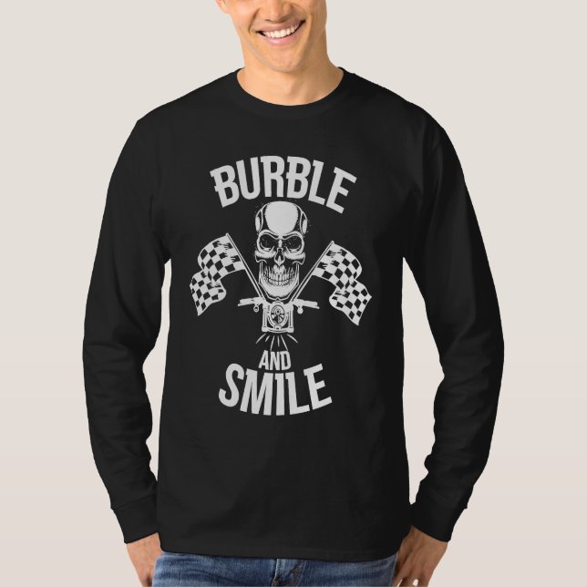 Burble and Smile Motorbike Chopper T-Shirt (Front)