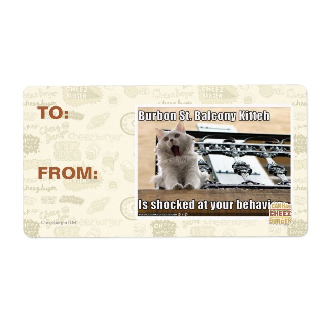 Burbon St. Balcony Kitteh Label (Front)