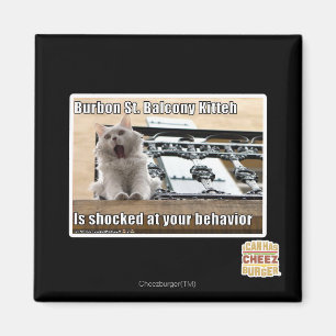 Burbon St. Balcony Kitteh Magnet