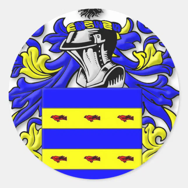 Burdette Coat of Arms Classic Round Sticker Zazzle