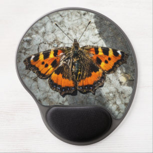 Burdock Butterfly Real Photo on Grunge Surface Gel Mouse Pad