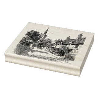 Burford Village Cotswolds  Rubber Stamp