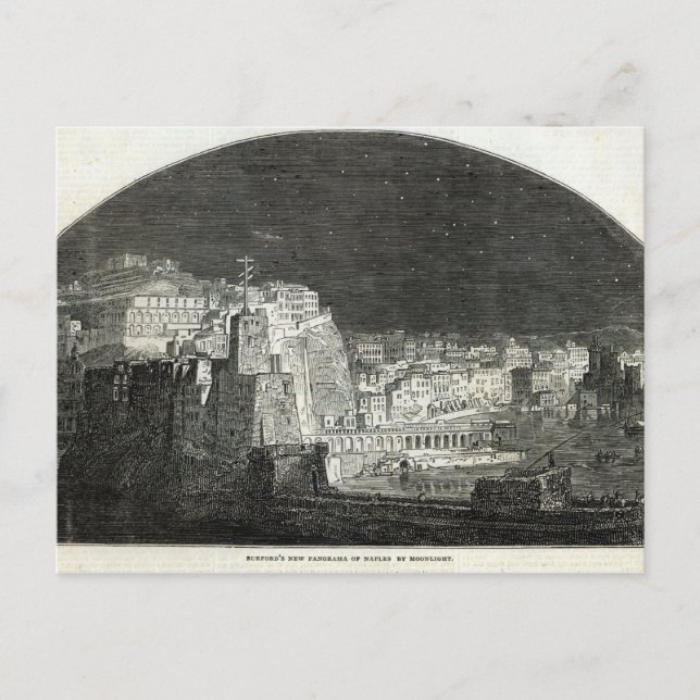 Burford's New Panorama of Naples by Moonlight Postcard (Front)