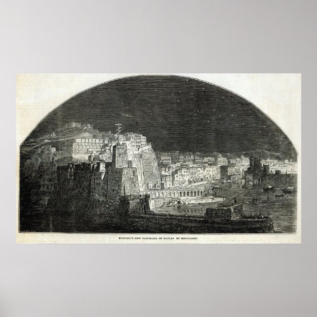 Burford's New Panorama of Naples by Moonlight Poster (Front)