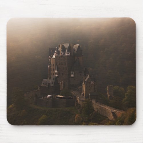 Burg Eltz castle in the morning fog Mouse Pad