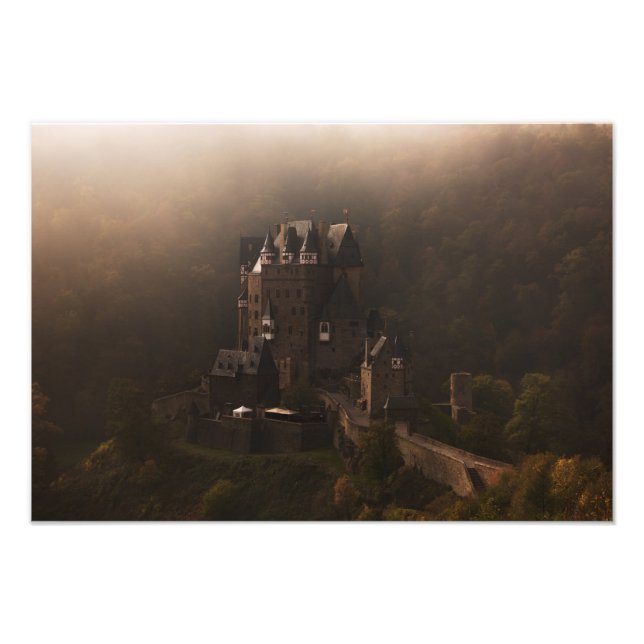 Burg Eltz castle in the morning fog Photo Print (Front)