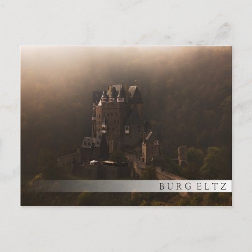 Burg Eltz castle in the morning fog Postcard