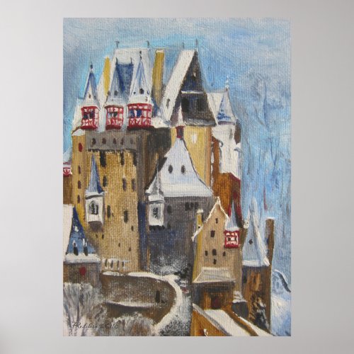 Burg Eltz oil painting Poster