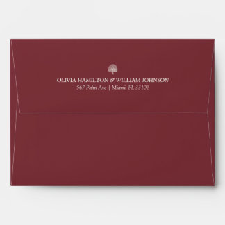 Burgandy 5x7 Minimalist Wedding Envelope