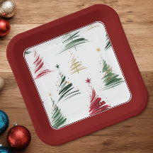 Burgandy All-Over Minimalist Christmas Tree