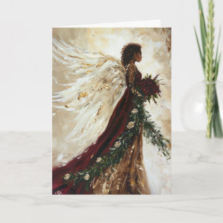 Burgandy Art Angel Greeting Card, Ebony Angel  Card
