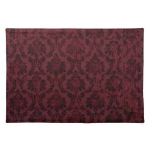 Burgandy Damask Cloth Placemat