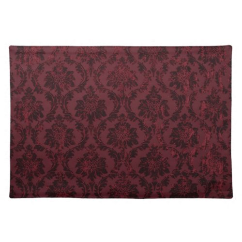 Burgandy Damask Cloth Placemat