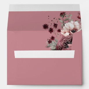 Burgandy Dusty Rose Wedding  Envelope