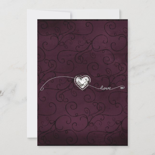 Burgandy Glitz Invitation (Front)