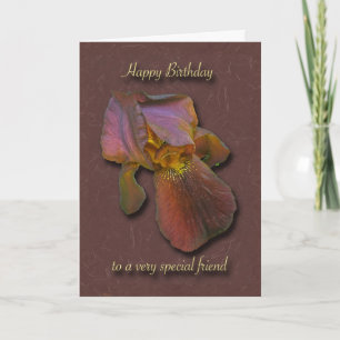 Burgandy Iris Birthday Special Friend Card