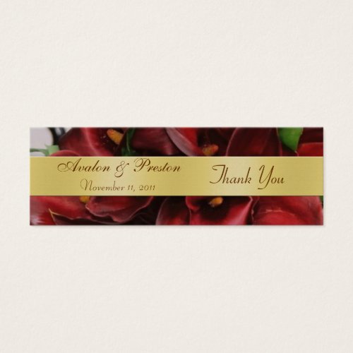 Burgandy Red Cali Lilies Floral Wedding Favor Tag Business Card Template