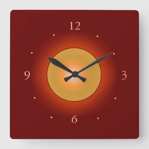 Burgandy with Orange Glow CentreWall Clock