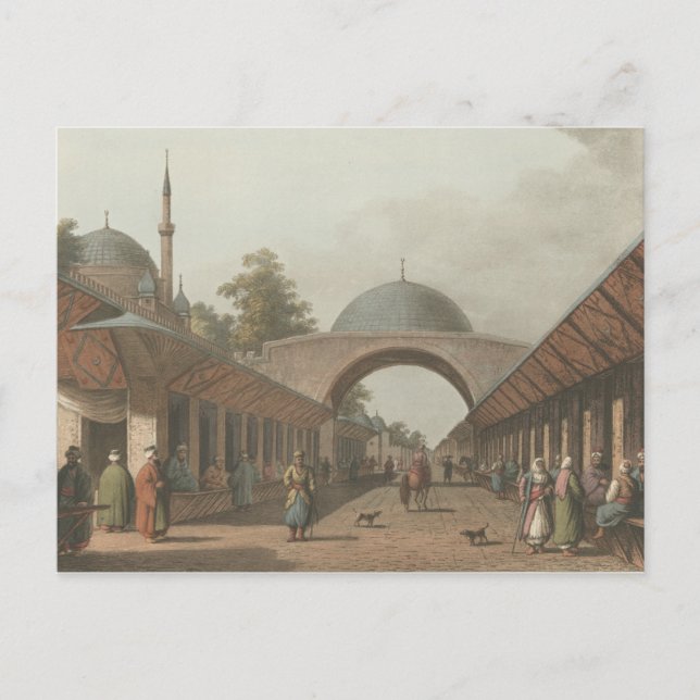Burgas Ottoman Turk Market in Bulgaria Postcard (Front)