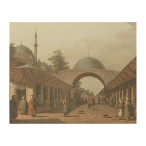 Burgas Ottoman Turk Market in Bulgaria Wood Wall Art